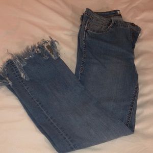 Zara frayed bottom jeans